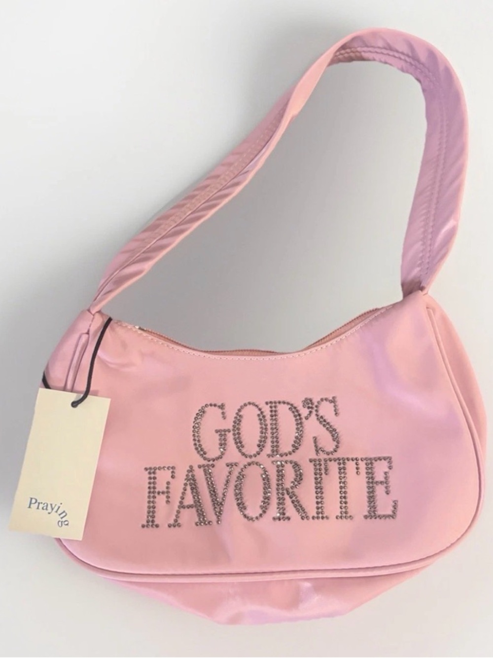 Praying “God’s Favorite” Rhinestone Small Woman’s Handbag Exclusive Purse
